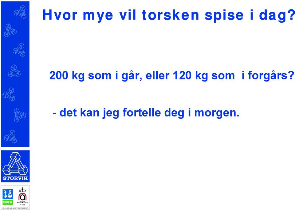 120 kg som i forgårs?