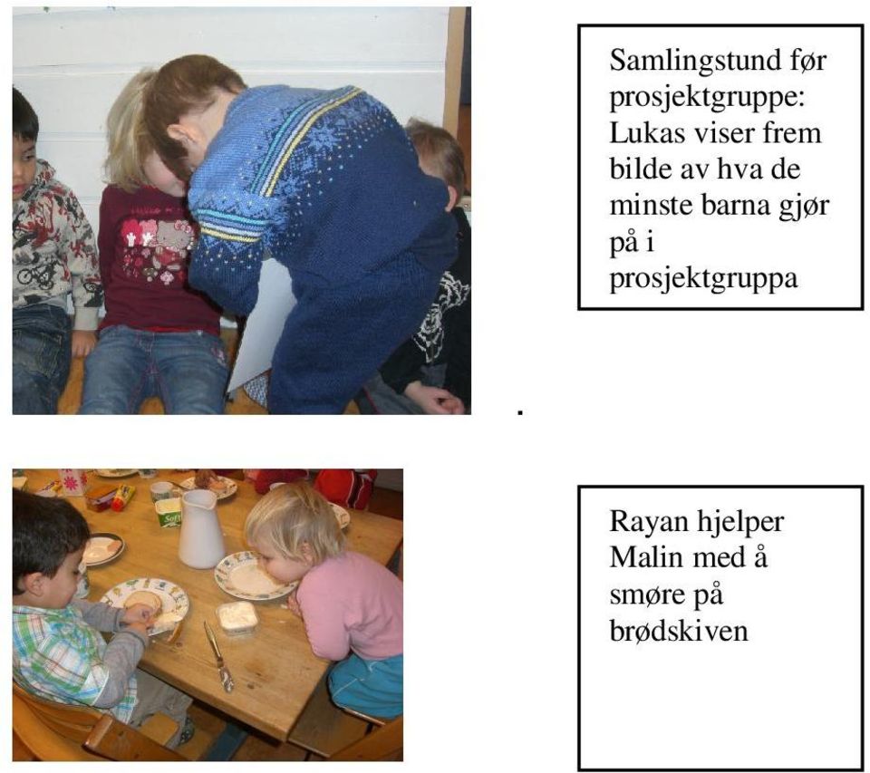 minste barna gjør på i prosjektgruppa.