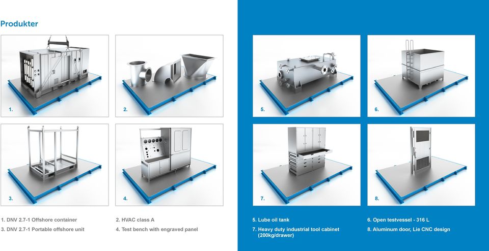 7-1 Portable offshore unit 4. Test bench with engraved panel 7.