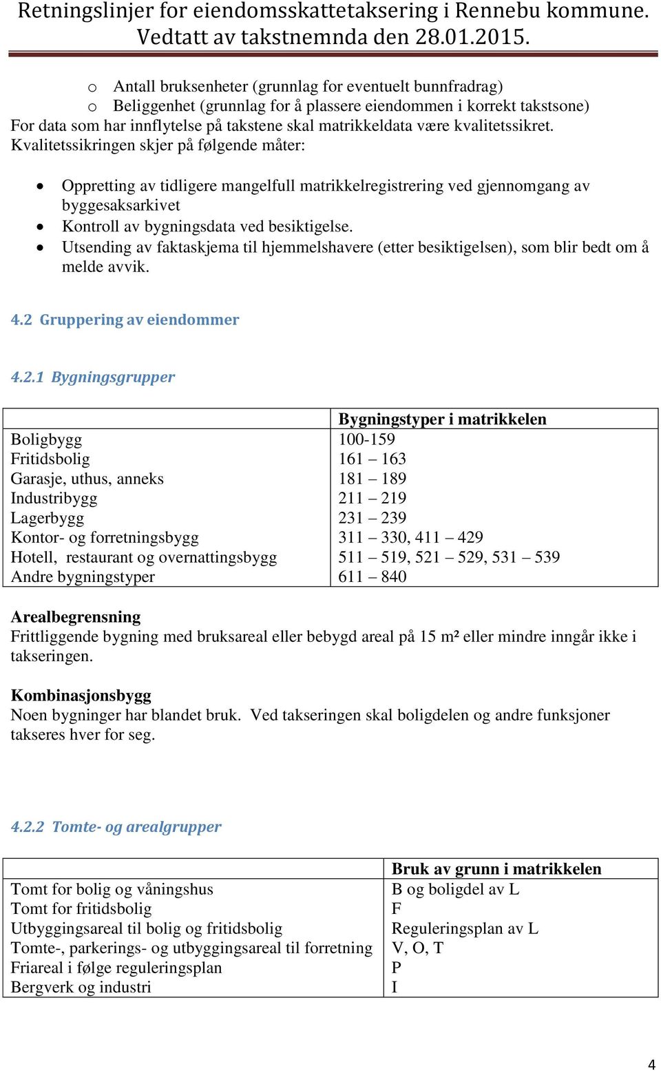 Utsending av faktaskjema til hjemmelshavere (etter besiktigelsen), som blir bedt om å melde avvik. 4.2 