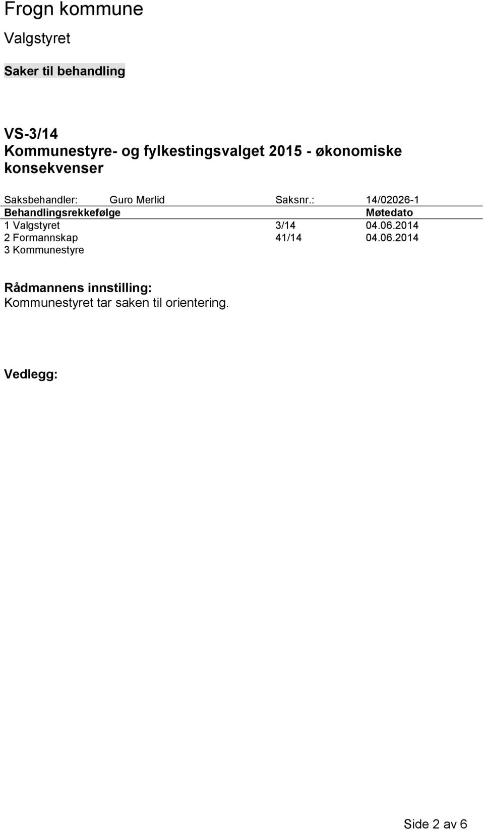 : 14/02026-1 Behandlingsrekkefølge Møtedato 1 3/14 04.06.