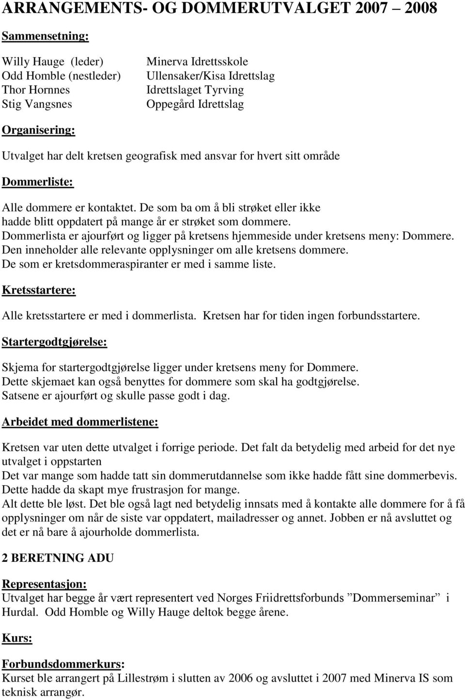 De som ba om å bli strøket eller ikke hadde blitt oppdatert på mange år er strøket som dommere. Dommerlista er ajourført og ligger på kretsens hjemmeside under kretsens meny: Dommere.