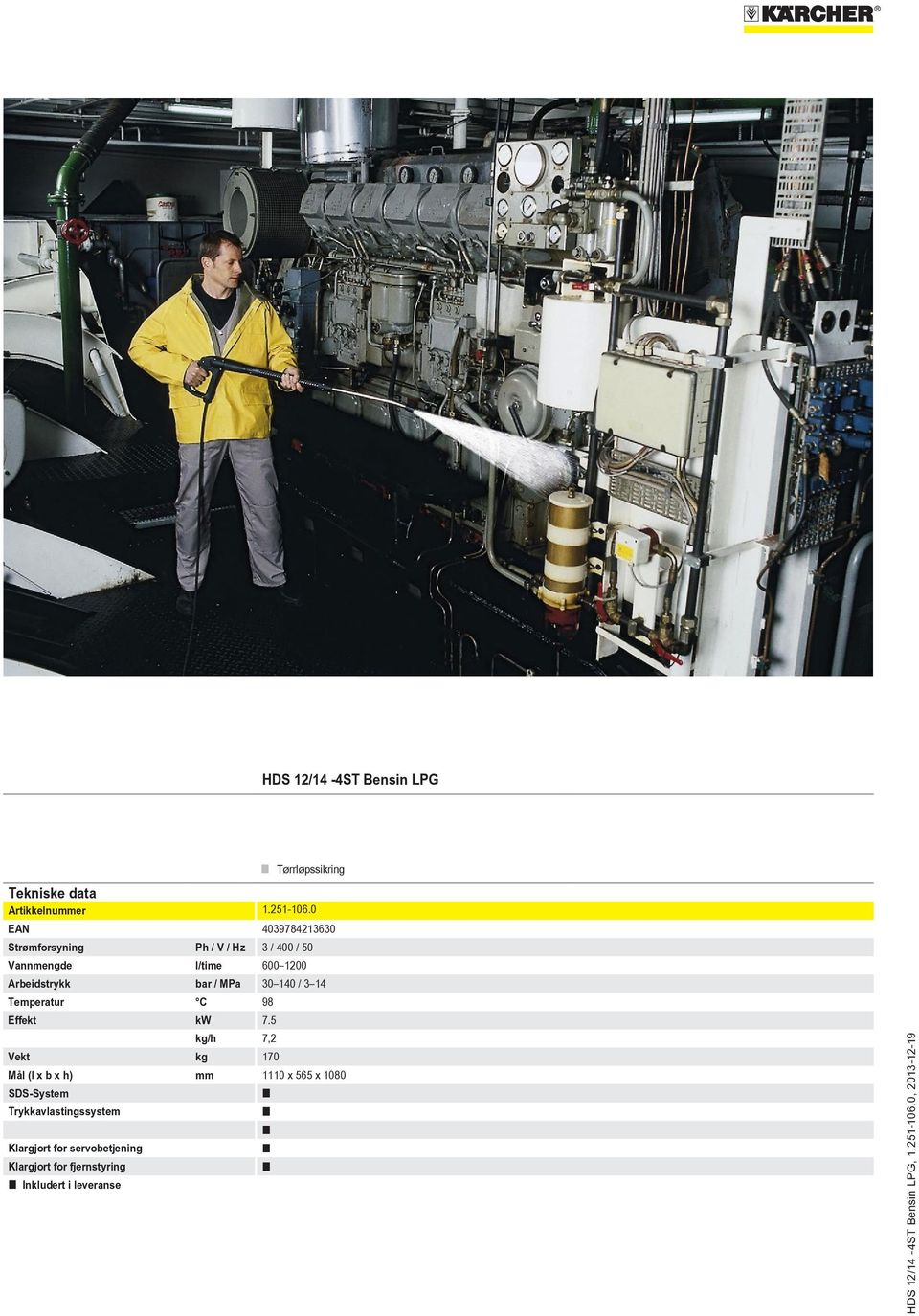 Temperatur C 98 Effekt kw 7.