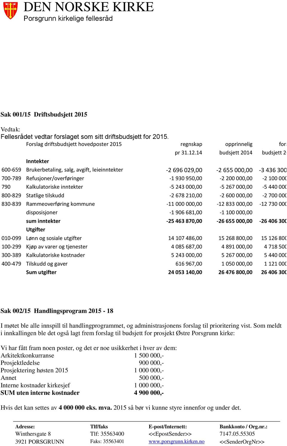 000,00 790 Kalkulatoriske inntekter -5 243 000,00-5 267 000,00-5 440 000,00 800-829 Statlige tilskudd -2 678 210,00-2 600 000,00-2 700 000,00 830-839 Rammeoverføring kommune -11 000 000,00-12 833