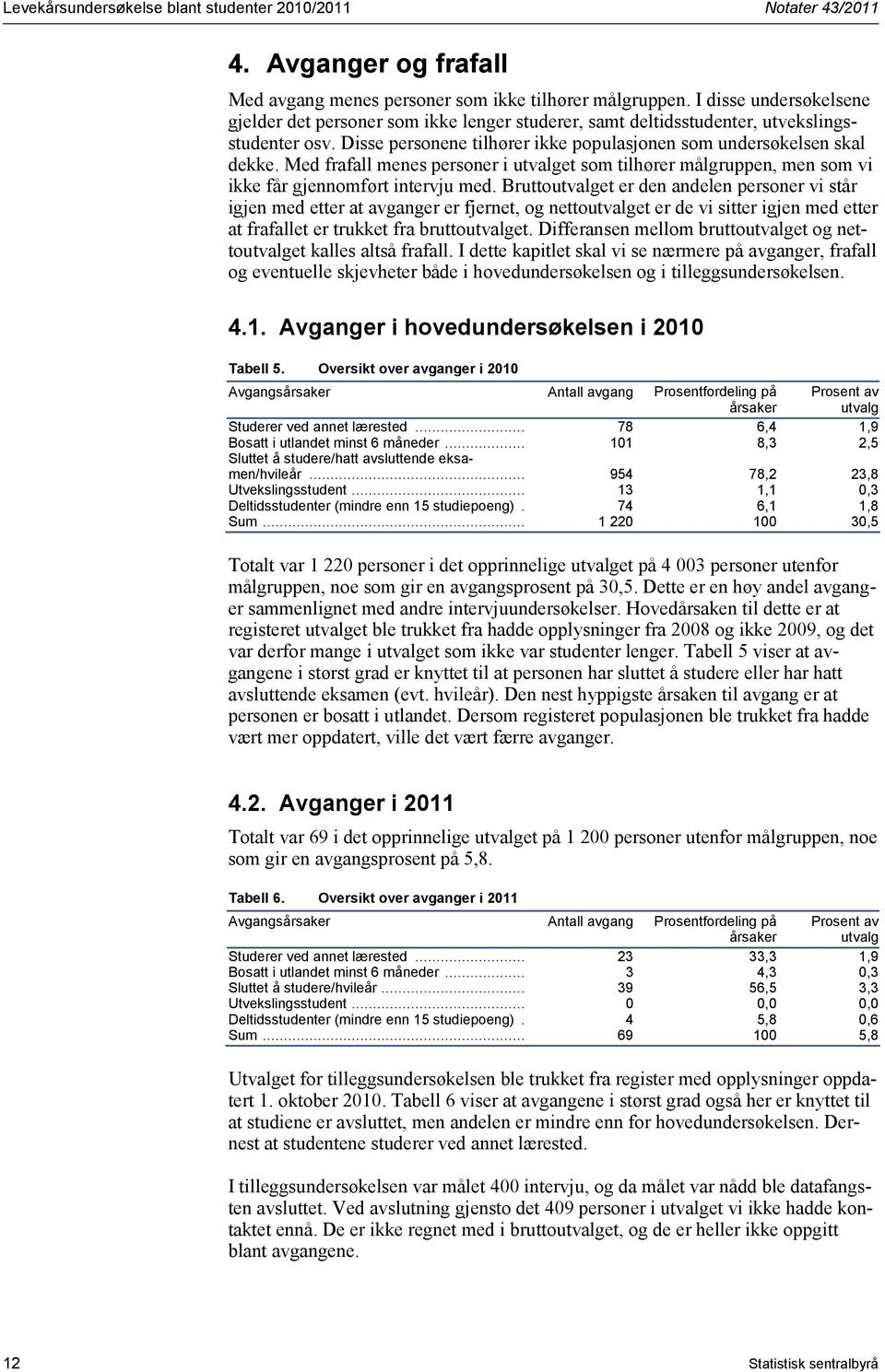 Med frafall menes personer i utvalget som tilhører målgruppen, men som vi ikke får gjennomført intervju med.