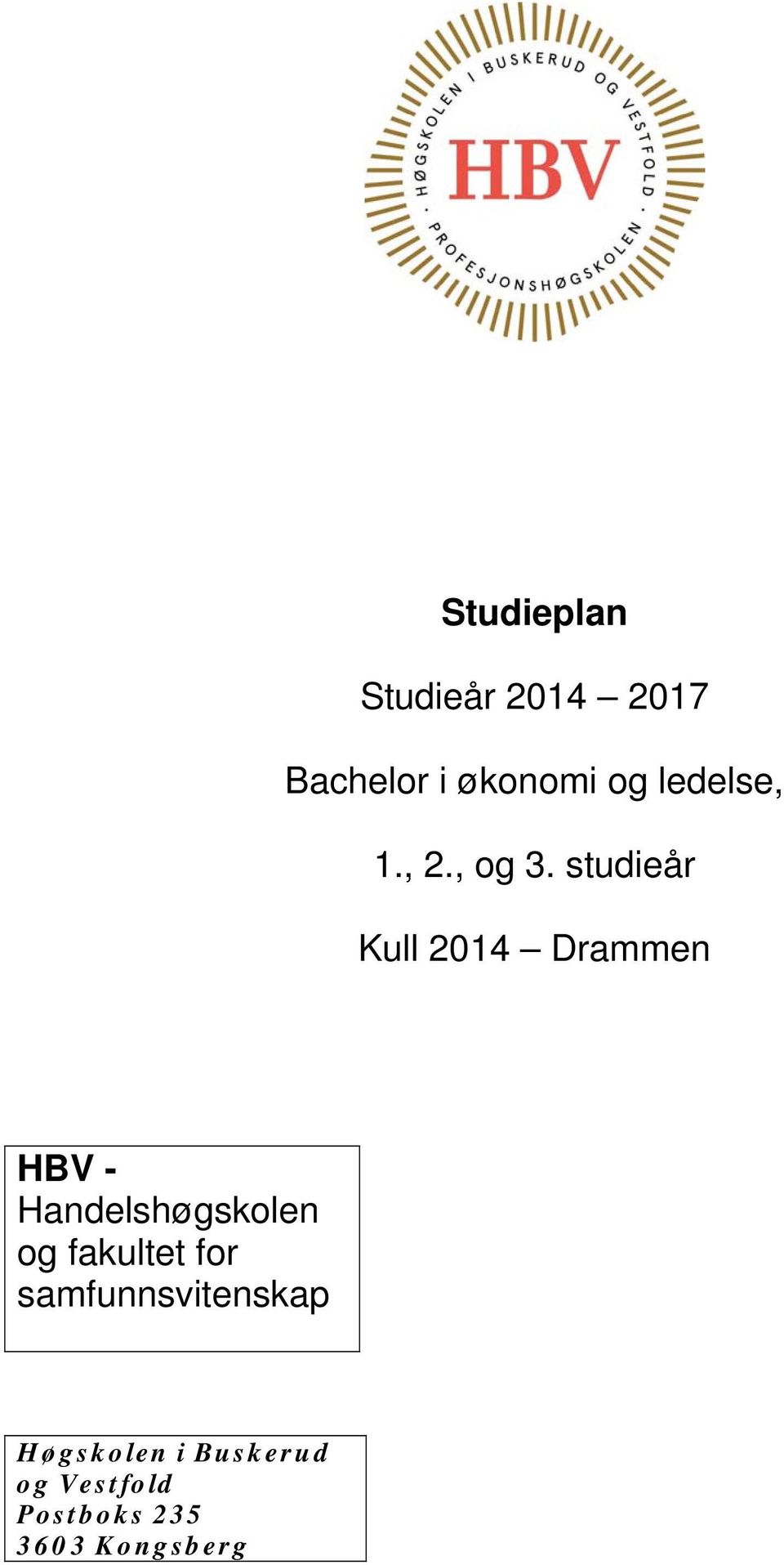 studieår Kull 2014 Drammen HBV -