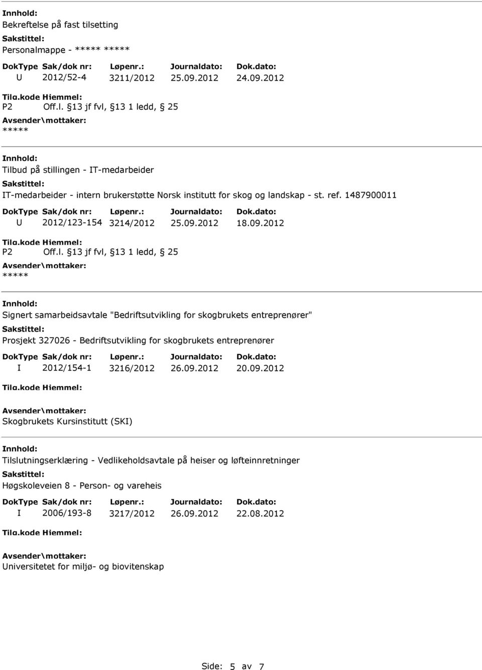 1487900011 2012/123-154 3214/2012 Signert samarbeidsavtale "Bedriftsutvikling for skogbrukets entreprenører" Prosjekt 327026 - Bedriftsutvikling for