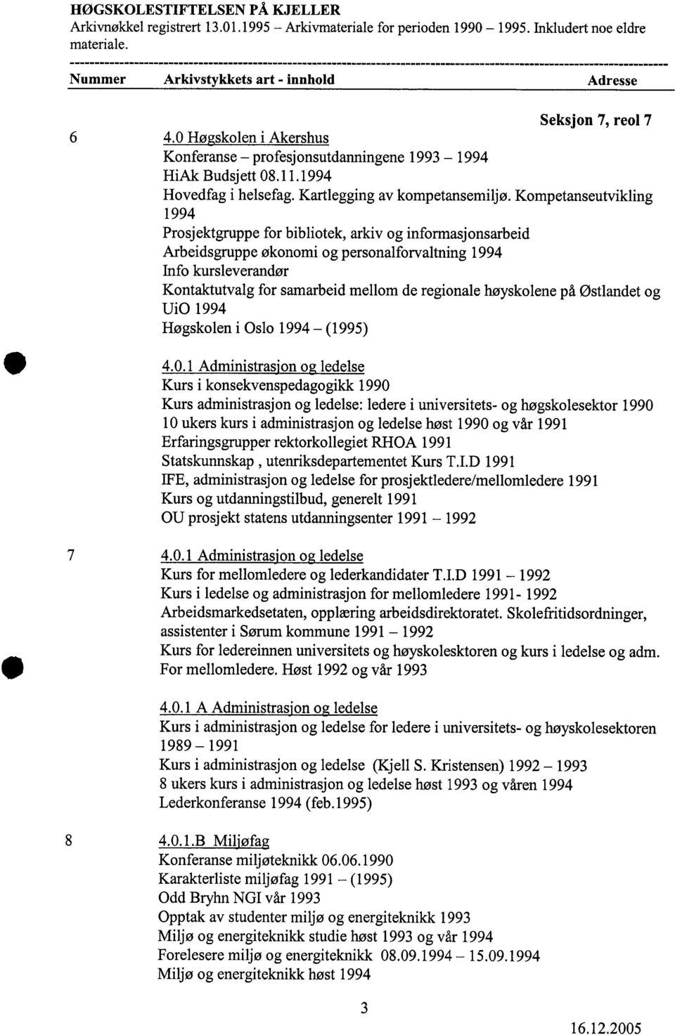 regionale høyskolene på Østlandet og UiO 1994 Høgskolen i Oslo 1994 - (1995) 4.