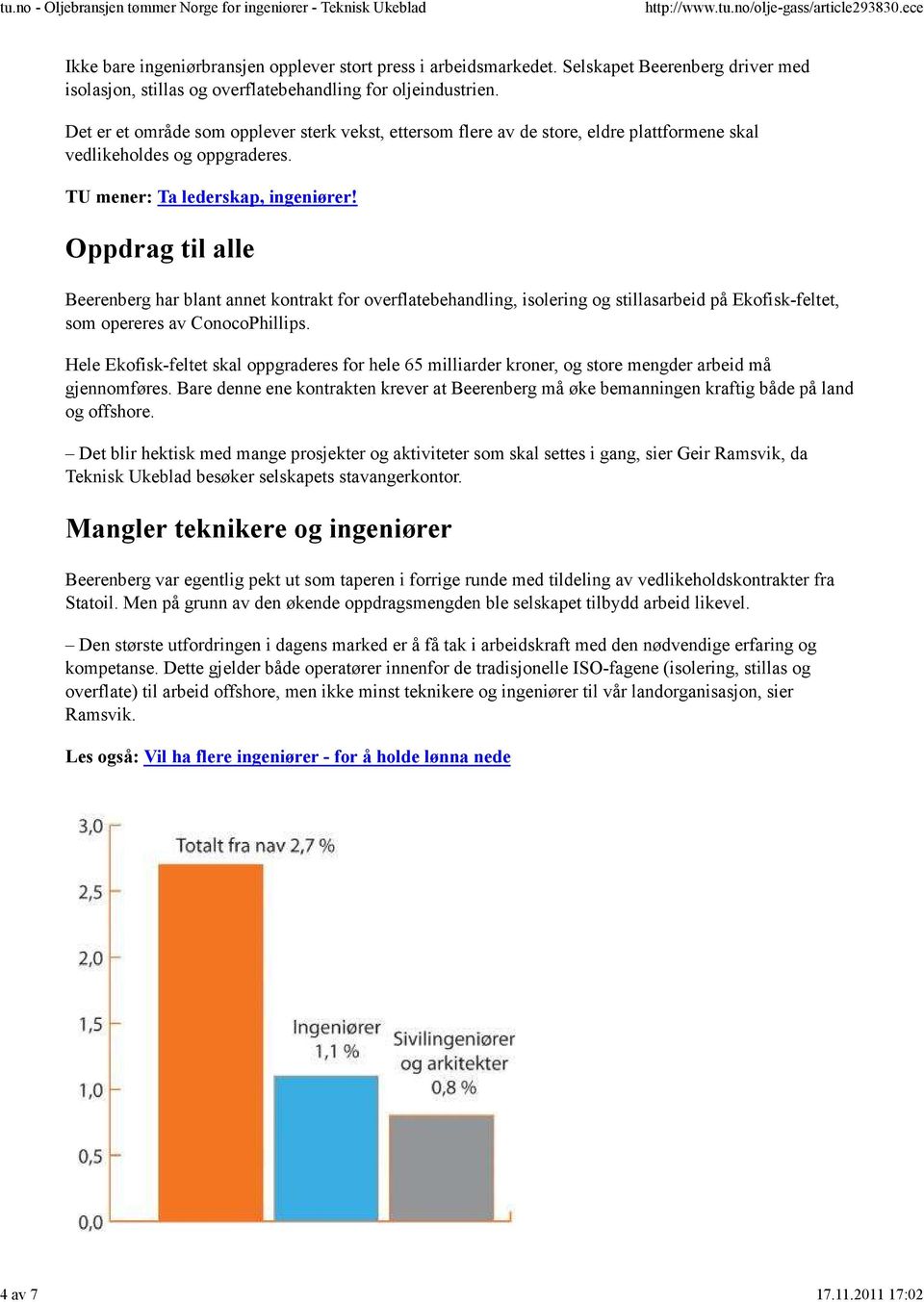 Oppdrag til alle Beerenberg har blant annet kontrakt for overflatebehandling, isolering og stillasarbeid på Ekofisk-feltet, som opereres av ConocoPhillips.