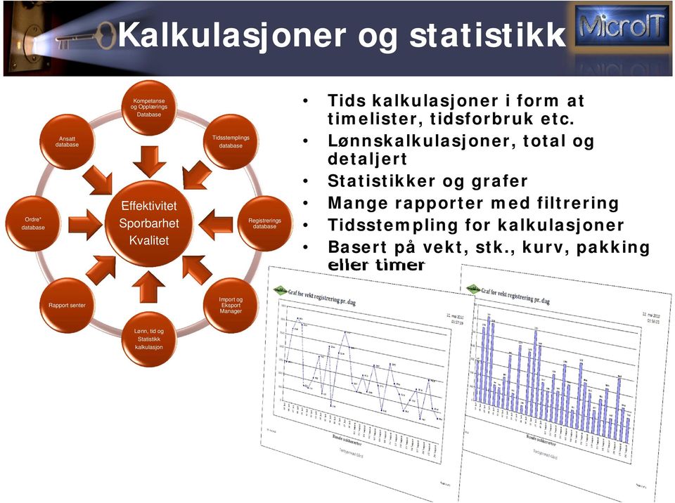 Lønnser, total og detaljert er og grafer Mange