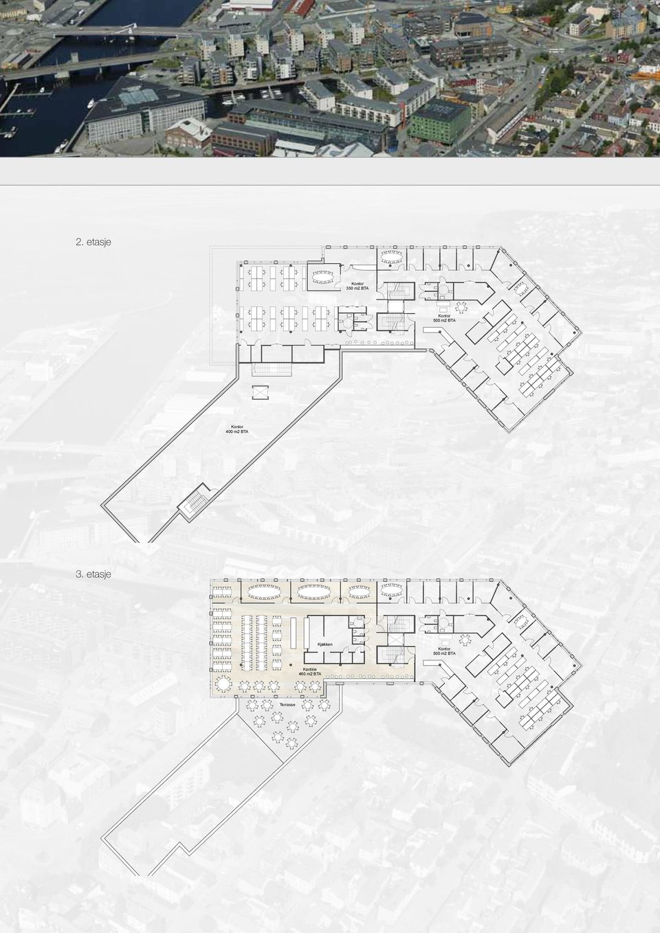 Etasje - M=1:200 Kjøkken 500 m2 BTA Kantine 460 m2 BTA