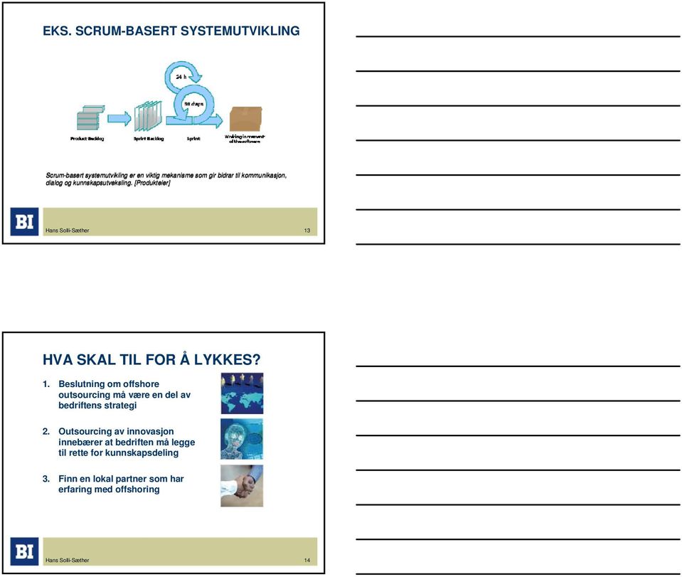 HVA SKAL TIL FOR Å LYKKES? 1. Beslutning om offshore outsourcing må være en del av bedriftens strategi 2.