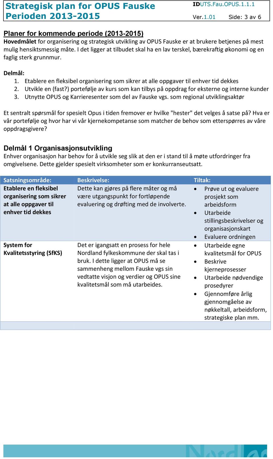 Utvikle en (fast?) portefølje av kurs som kan tilbys på oppdrag for eksterne og interne kunder 3. Utnytte OPUS og Karrieresenter som del av Fauske vgs.