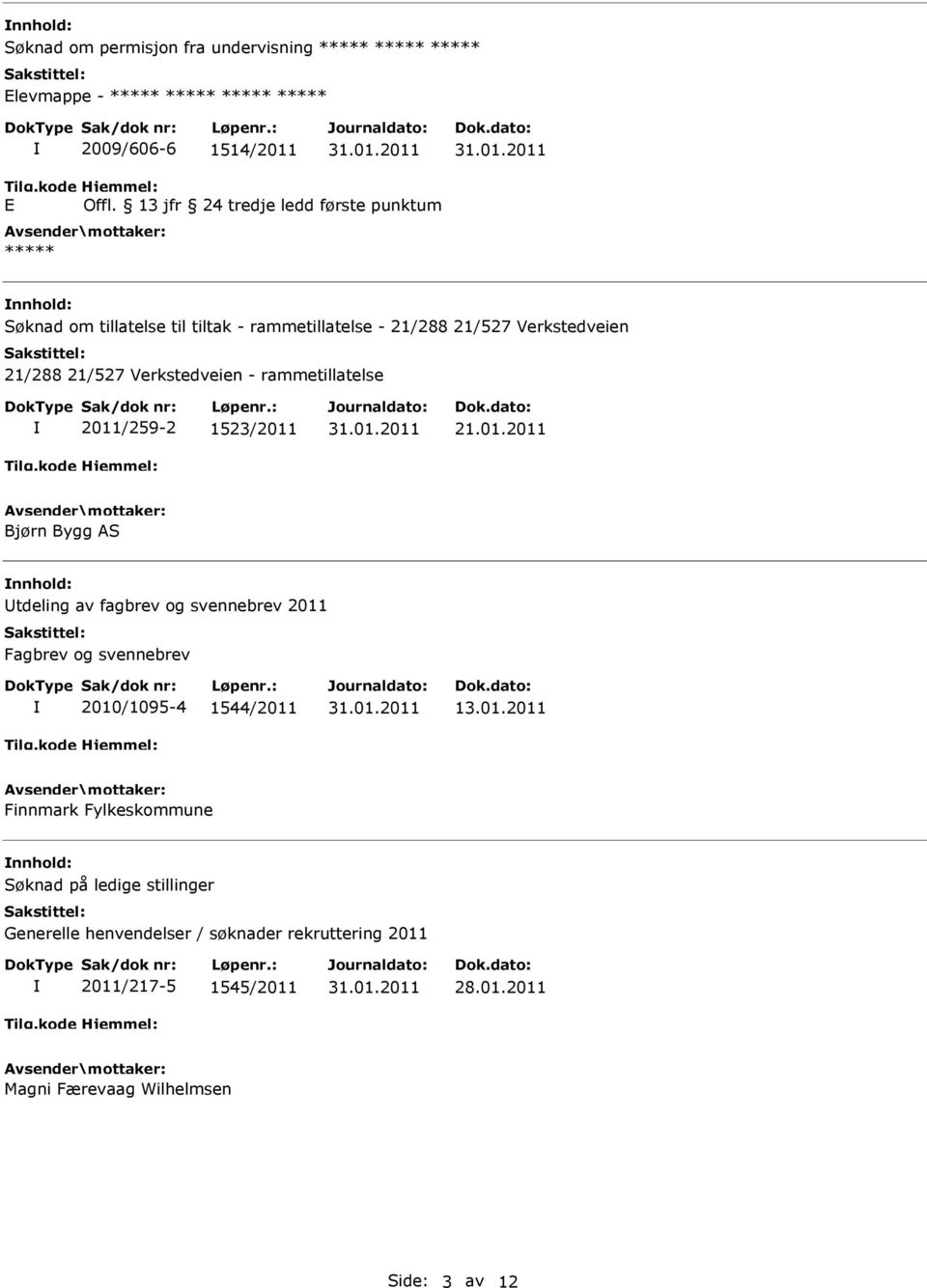 Verkstedveien - rammetillatelse 2011