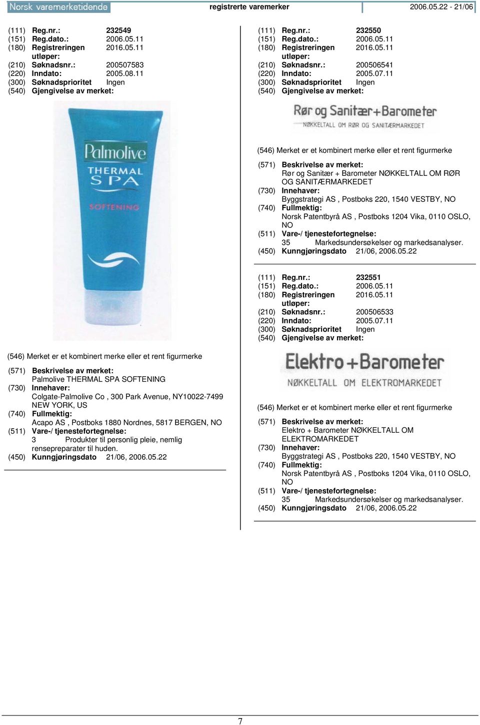 11 Rør og Sanitær + Barometer NØKKELTALL OM RØR OG SANITÆRMARKEDET Byggstrategi AS, Postboks 220, 1540 VESTBY, Norsk Patentbyrå AS, Postboks 1204 Vika, 0110 OSLO, 35 Markedsundersøkelser og