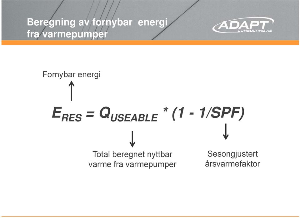 USEABLE * (1-1/SPF) Total beregnet