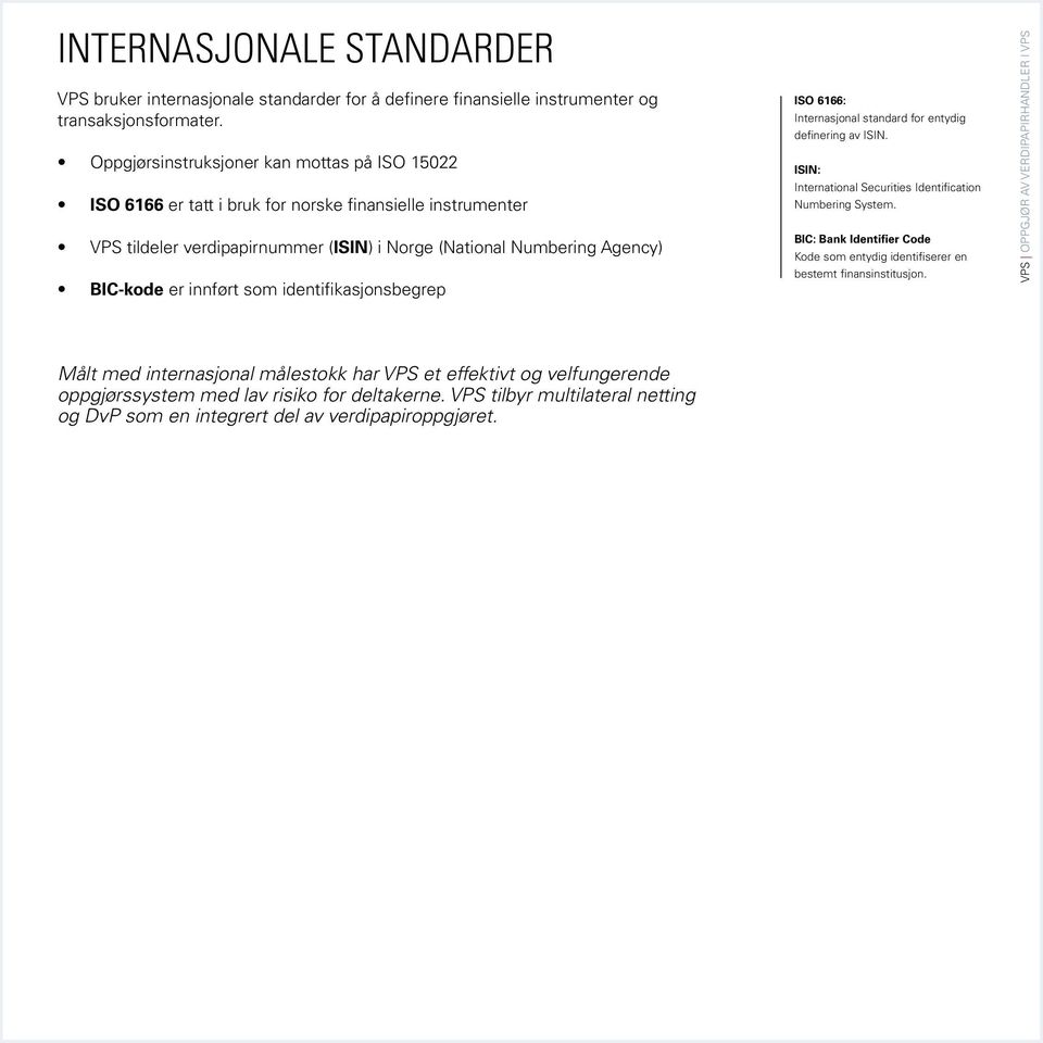 som identifikasjonsbegrep ISO 6166: Internasjonal standard for entydig definering av ISIN. ISIN: International Securities Identification Numbering System.