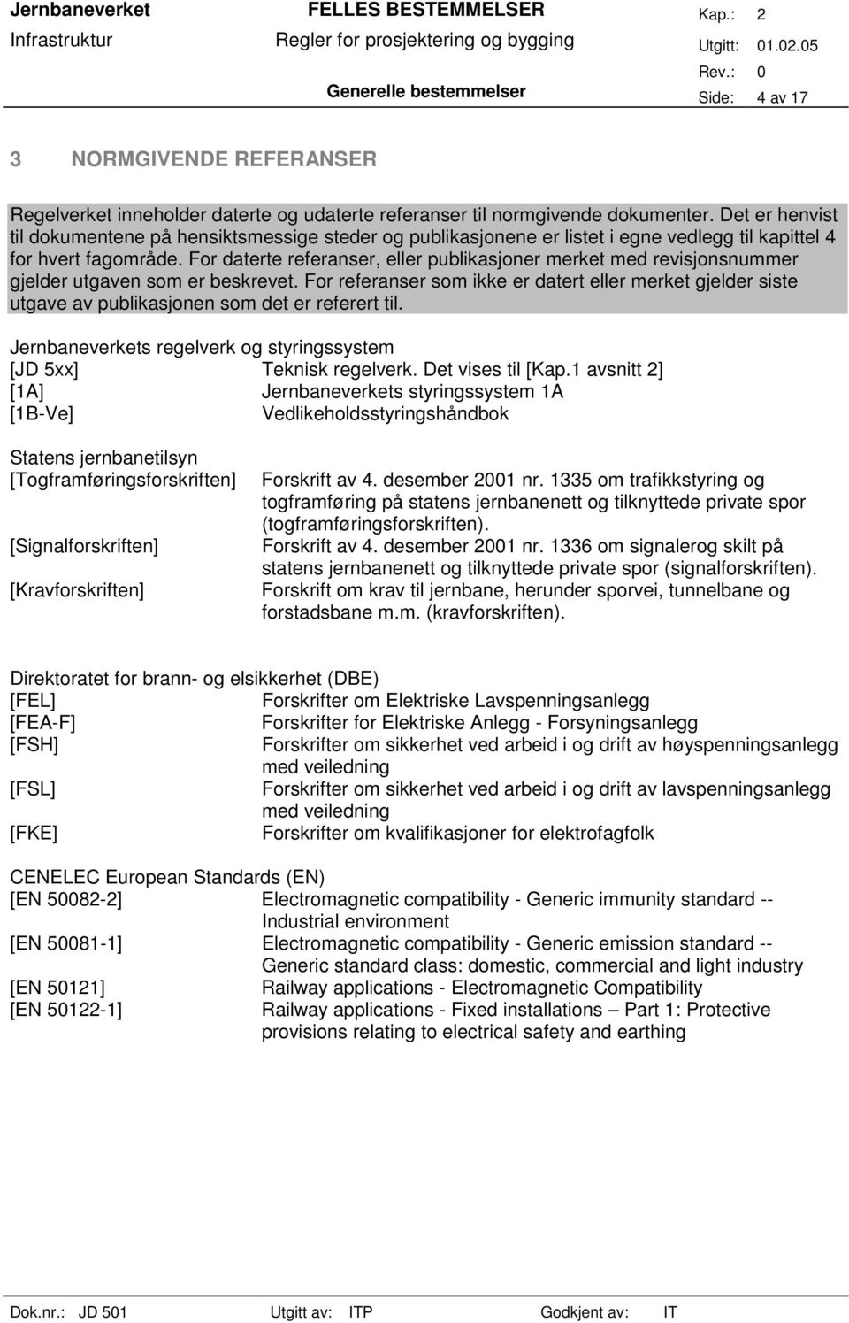 For daterte referanser, eller publikasjoner merket med revisjonsnummer gjelder utgaven som er beskrevet.