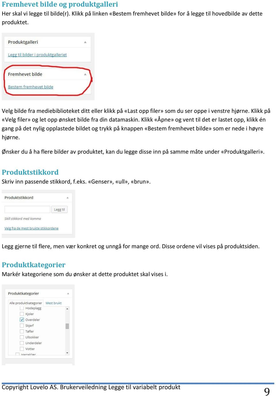 Klikk «Åpne» og vent til det er lastet opp, klikk én gang på det nylig opplastede bildet og trykk på knappen «Bestem fremhevet bilde» som er nede i høyre hjørne.