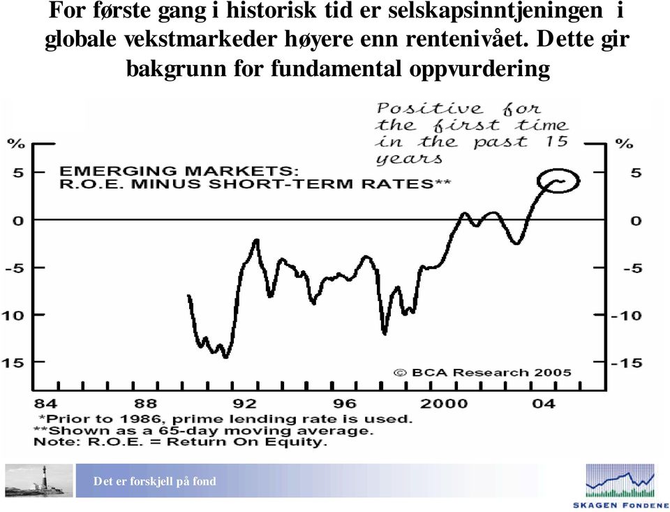 vekstmarkeder høyere enn rentenivået.