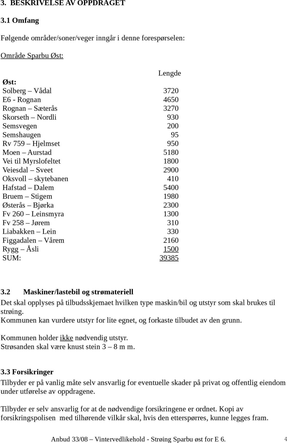 95 Rv 759 Hjelmset 950 Moen Aurstad 5180 Vei til Myrslofeltet 1800 Veiesdal Sveet 2900 Oksvoll skytebanen 410 Hafstad Dalem 5400 Bruem Stigem 1980 Østerås Bjørka 2300 Fv 260 Leinsmyra 1300 Fv 258