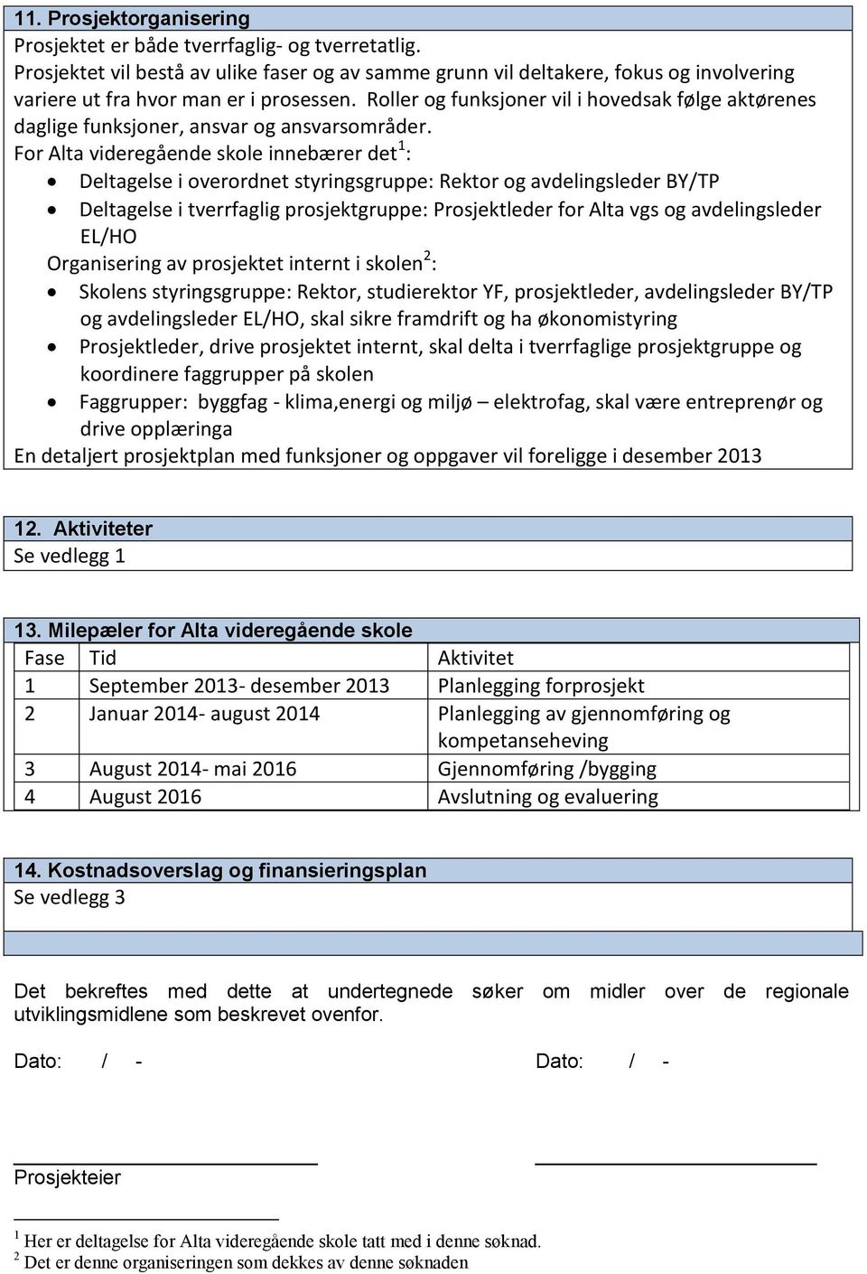 Roller og funksjoner vil i hovedsak følge aktørenes daglige funksjoner, ansvar og ansvarsområder.