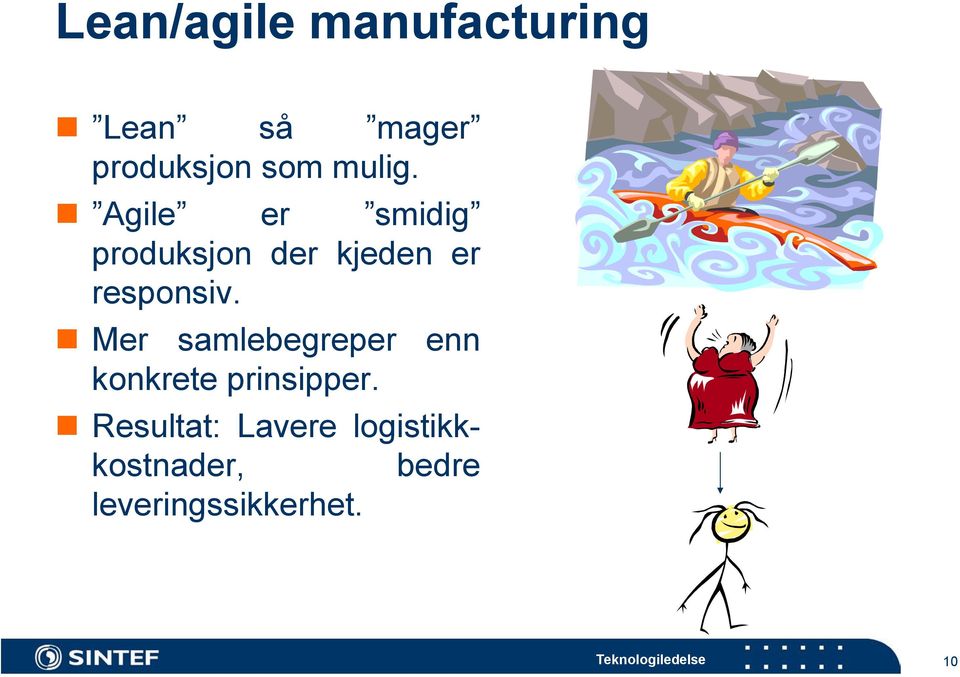 Agile er smidig produksjon der kjeden er responsiv.