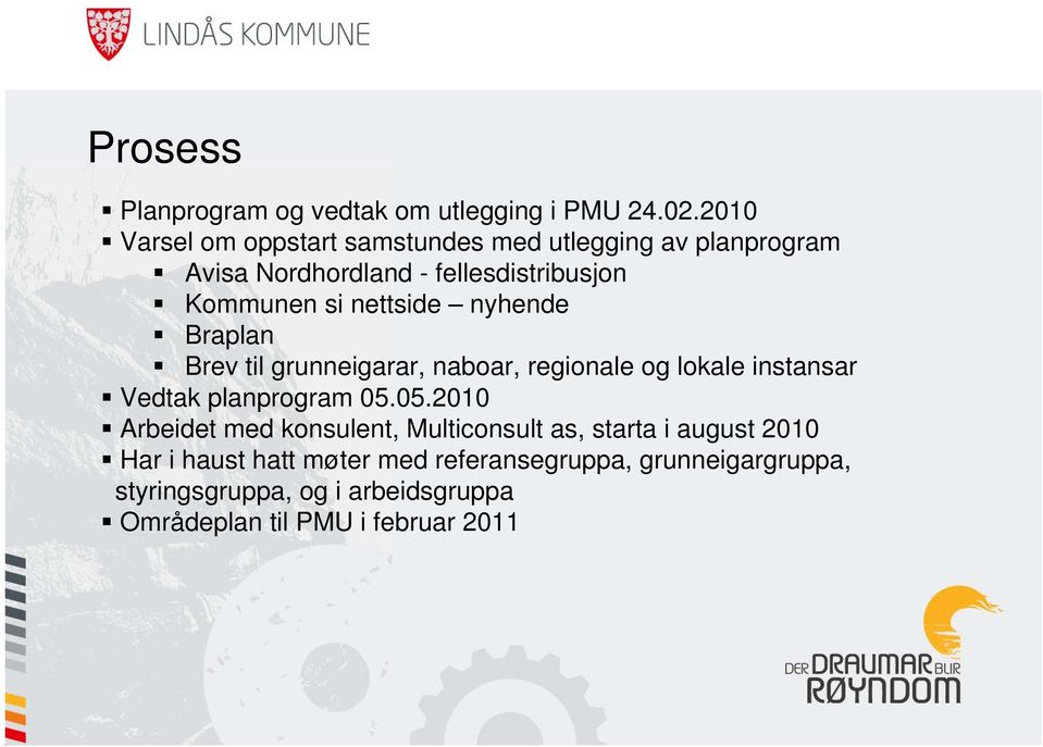 nettside nyhende Braplan Brev til grunneigarar, naboar, regionale og lokale instansar Vedtak planprogram 05.