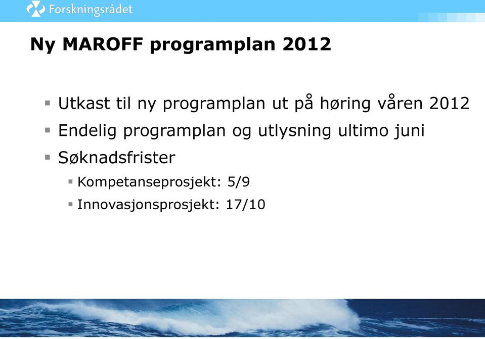 programplan og utlysning ultimo juni