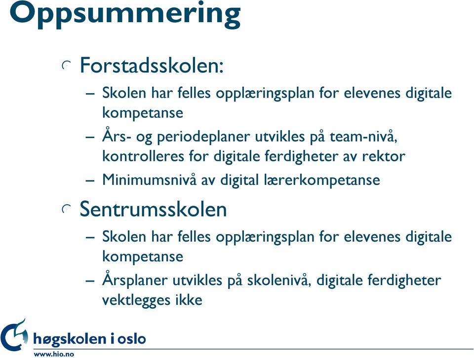 av rektor Minimumsnivå av digital lærerkompetanse l Sentrumsskolen Skolen har felles