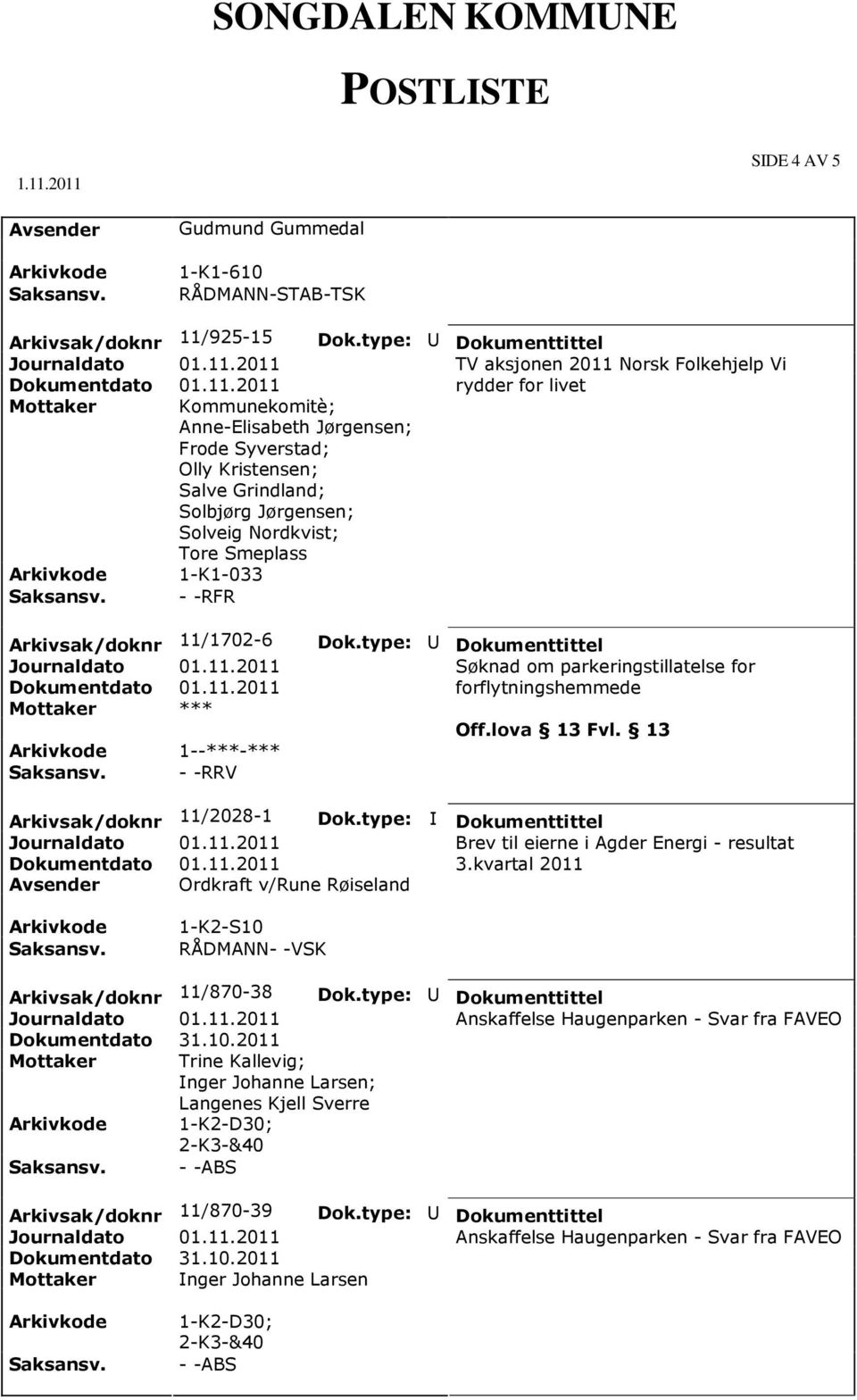 forflytningshemmede Arkivsak/doknr 11/2028-1 Brev til eierne i Agder Energi - resultat 3.