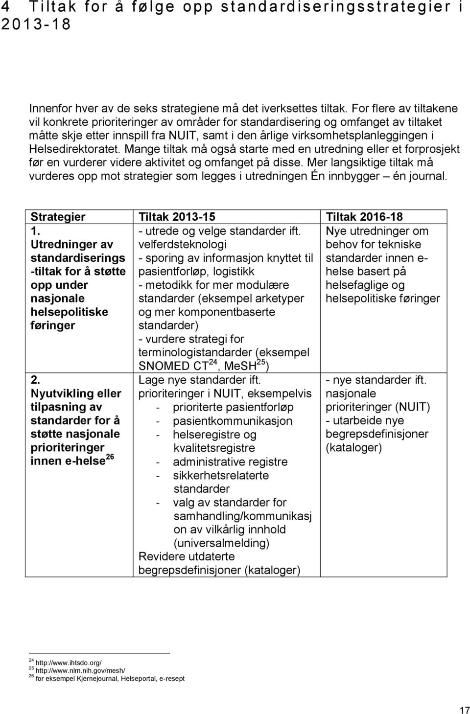 Helsedirektoratet. Mange tiltak må også starte med en utredning eller et forprosjekt før en vurderer videre aktivitet og omfanget på disse.