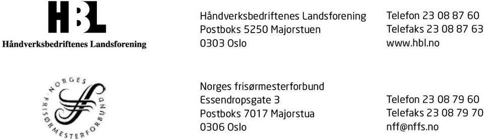 no Norges frisørmesterforbund Essendropsgate 3 Postboks 7017