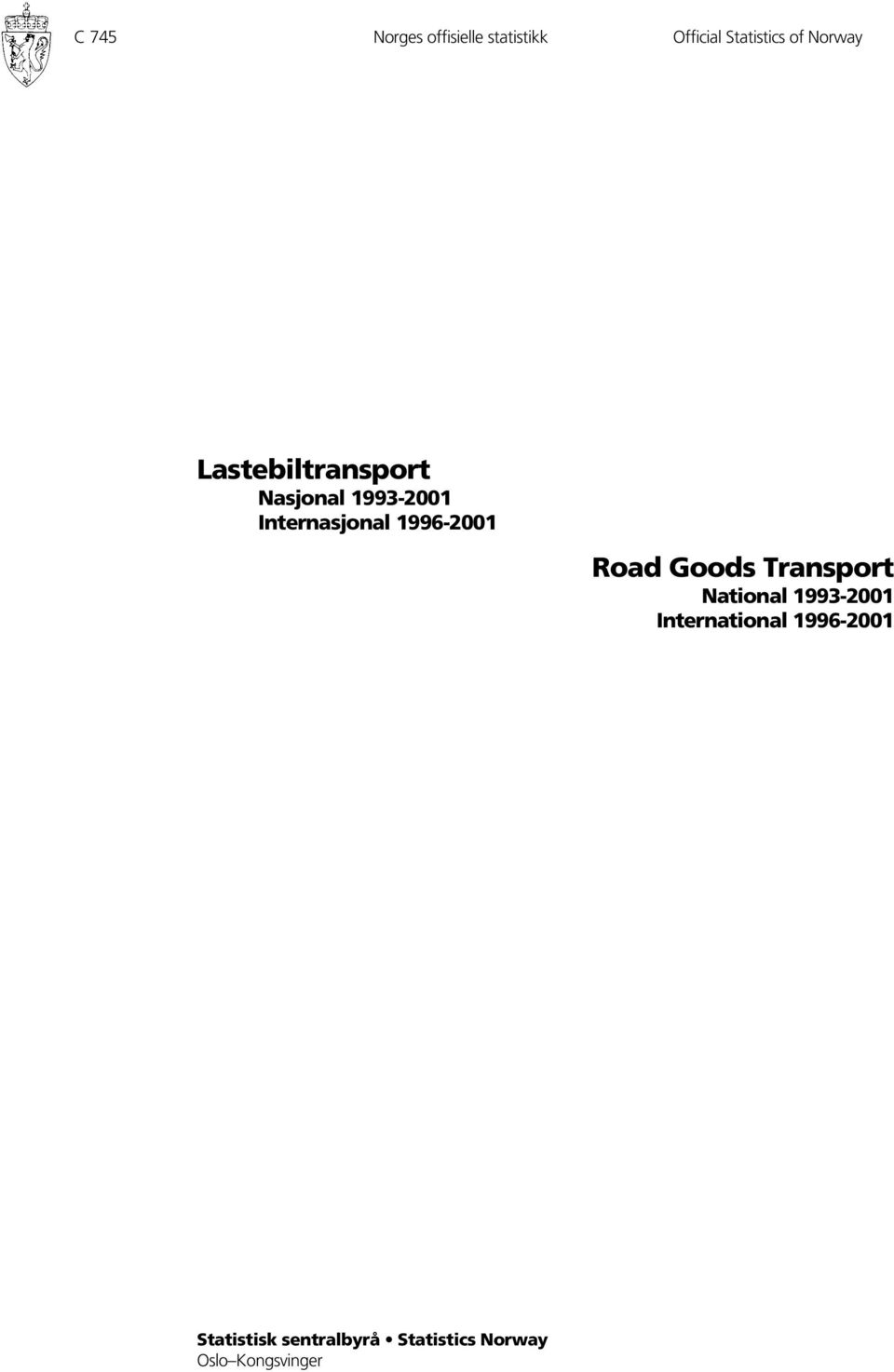 1996-2001 Road Goods Transport National 1993-2001