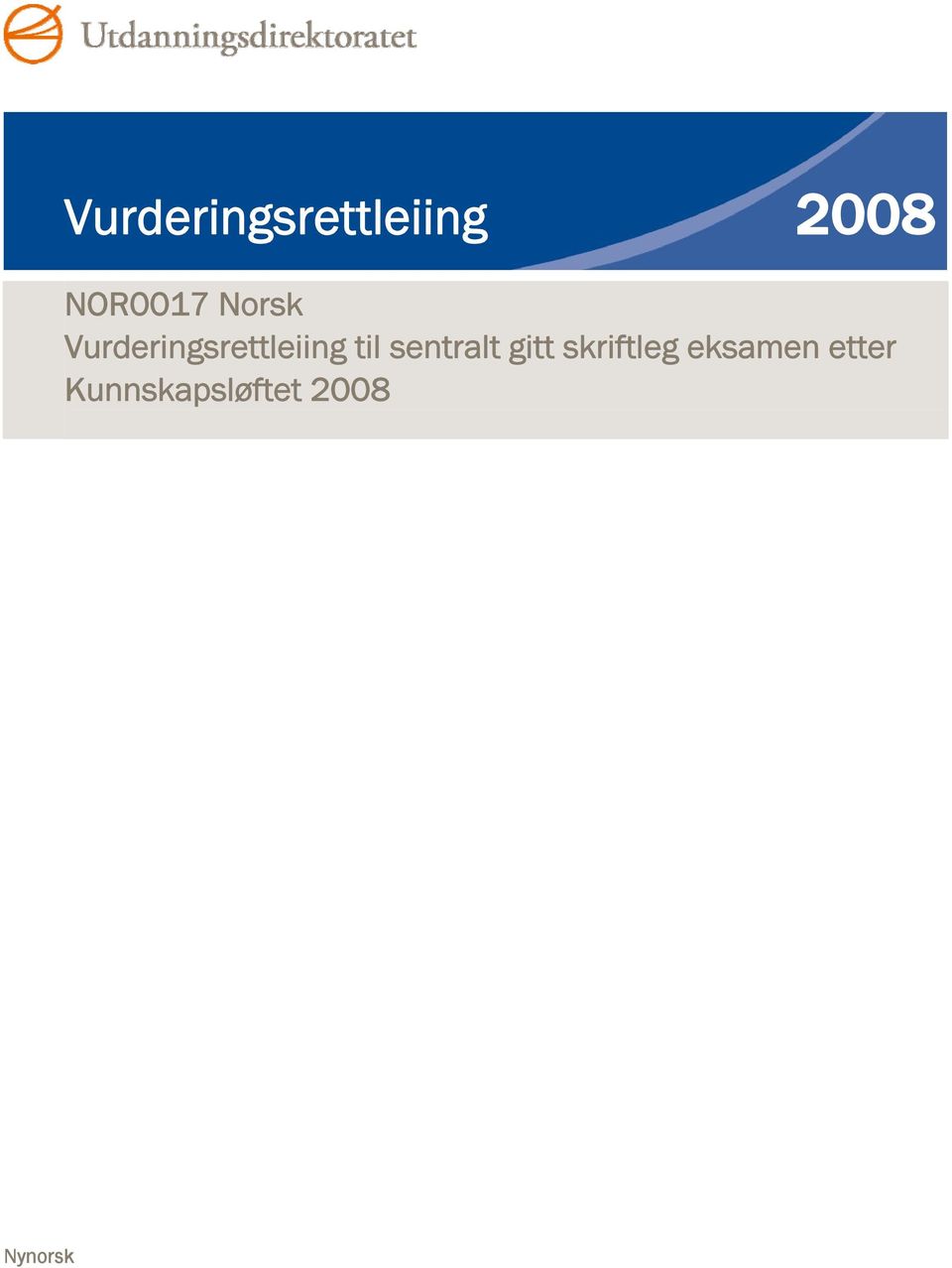 Vurderingsrettleiing til