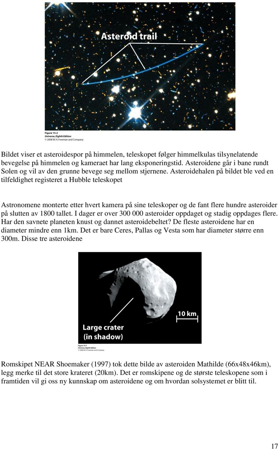 Asteroidehalen på bildet ble ved en tilfeldighet registeret a Hubble teleskopet Astronomene monterte etter hvert kamera på sine teleskoper og de fant flere hundre asteroider på slutten av 1800 tallet.