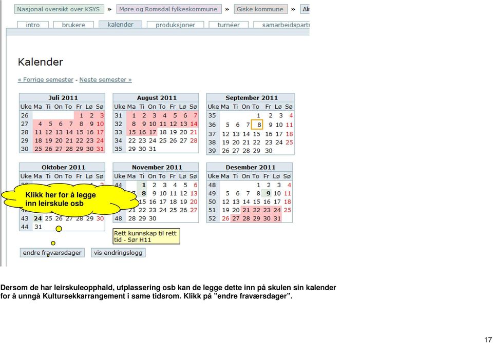 inn på skulen sin kalender for å unngå