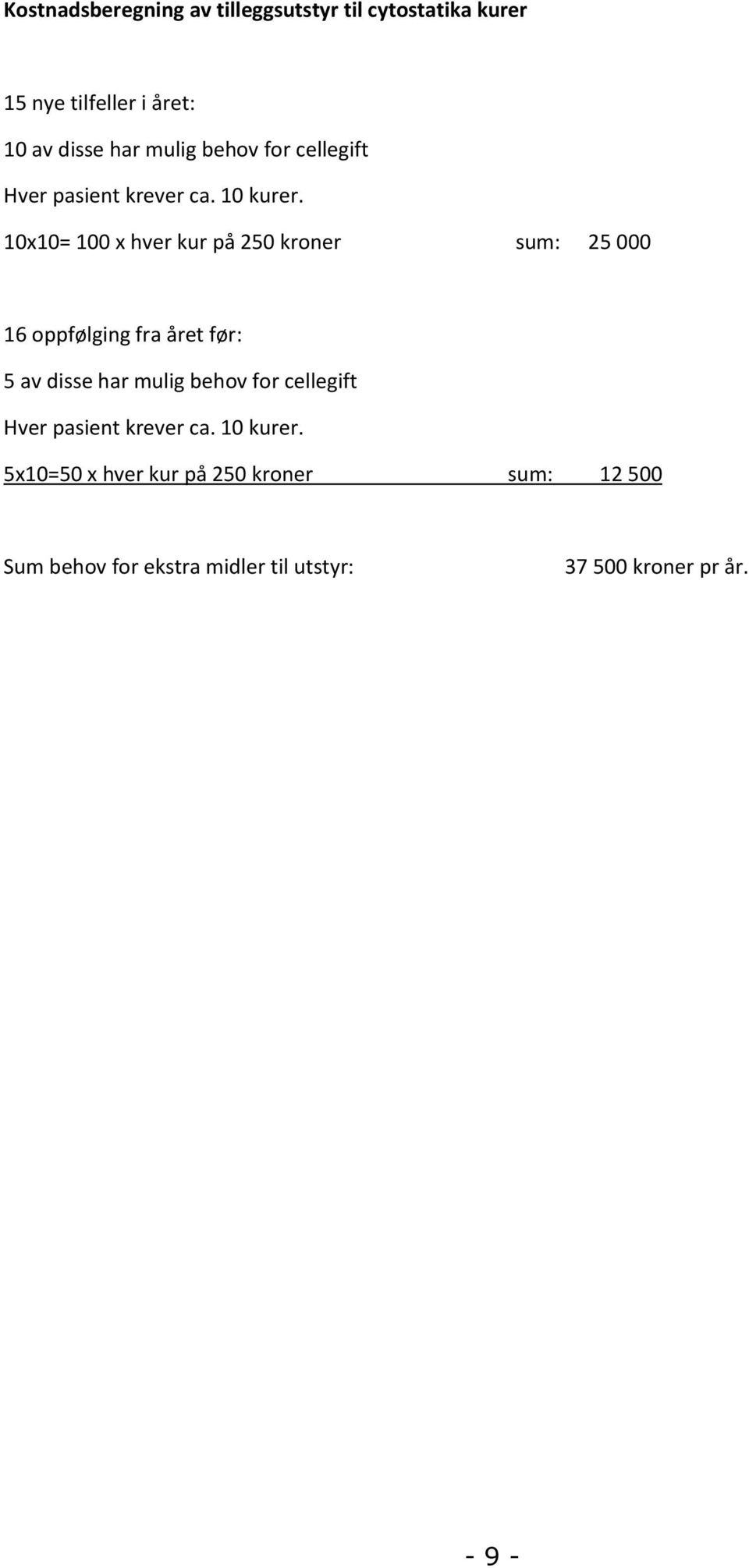 10x10= 100 x hver kur på 250 kroner sum: 25 000 16 oppfølging fra året før: 5 av disse har mulig 