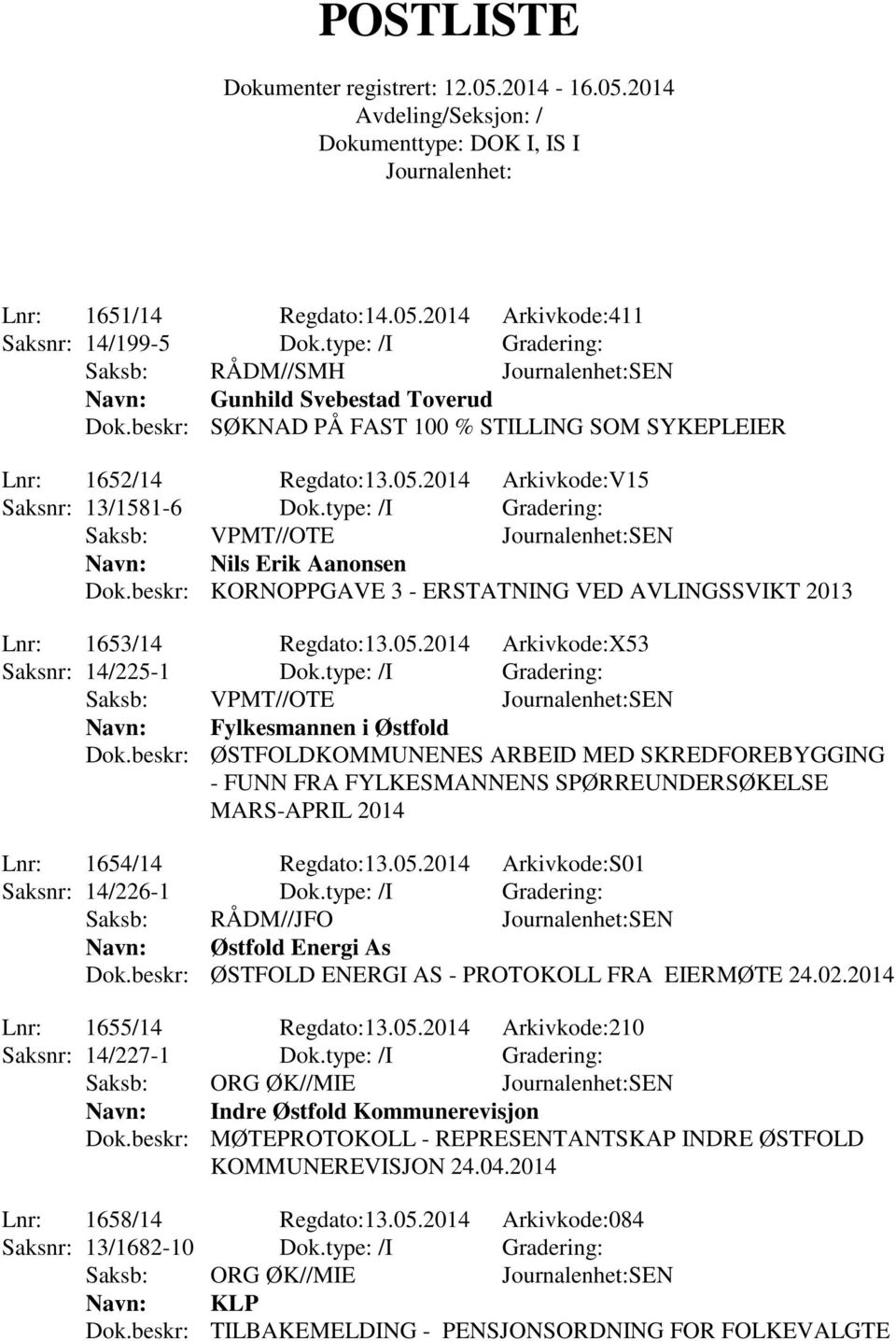 beskr: KORNOPPGAVE 3 - ERSTATNING VED AVLINGSSVIKT 2013 Lnr: 1653/14 Regdato:13.05.2014 Arkivkode:X53 Saksnr: 14/225-1 Dok.type: /I Gradering: Saksb: VPMT//OTE SEN Dok.