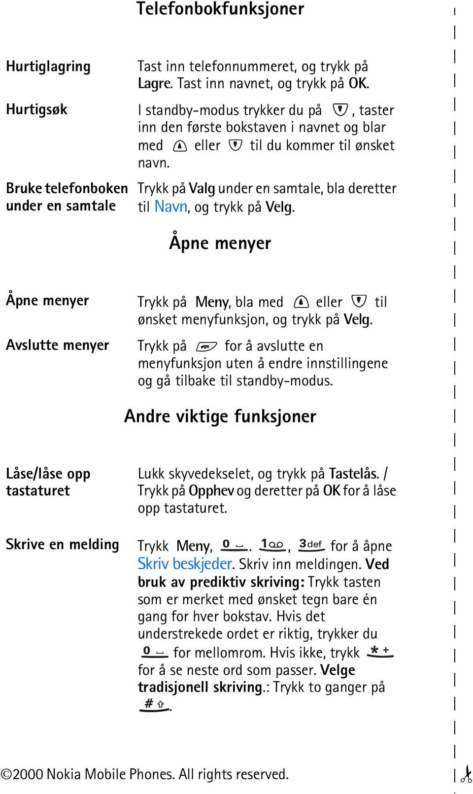 Bruke telefonboken under en samtale Trykk på Valg under en samtale, bla deretter til Navn, og trykk på Velg.