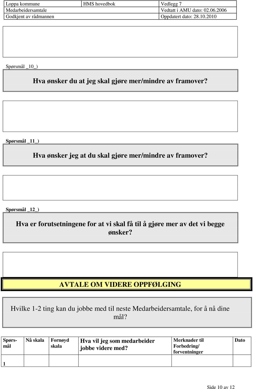 Spørsmål _12_) Hva er forutsetningene for at vi skal få til å gjøre mer av det vi begge ønsker?