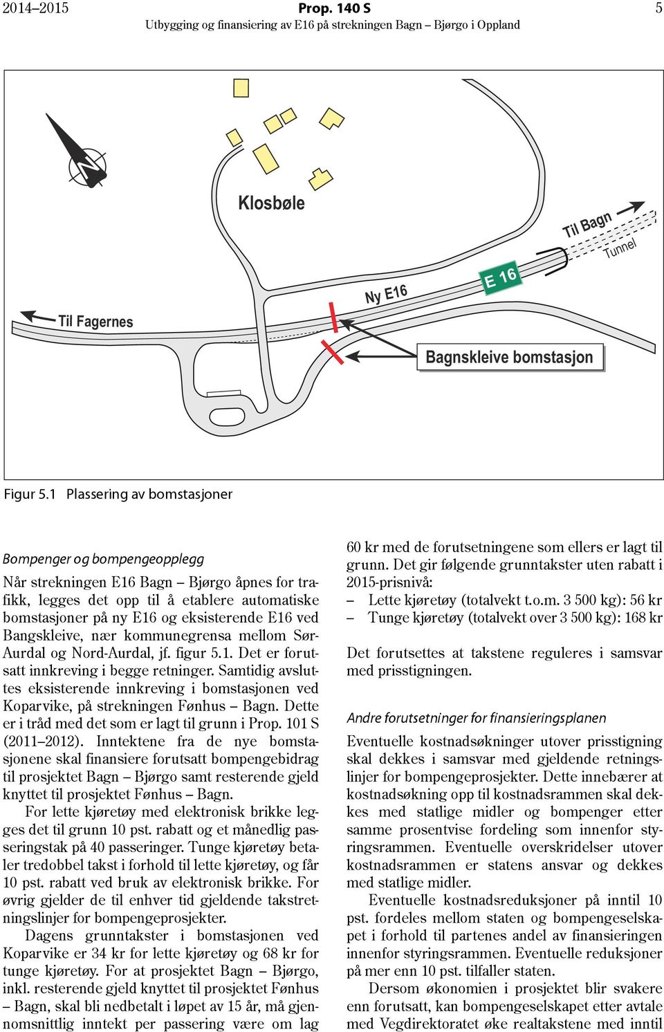 Bangskleive, nær kommunegrensa mellom Sør- Aurdal og Nord-Aurdal, jf. figur 5.1. Det er forutsatt innkreving i begge retninger.