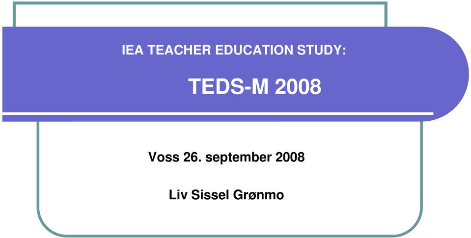 TEDS-M 2008 Voss 26.