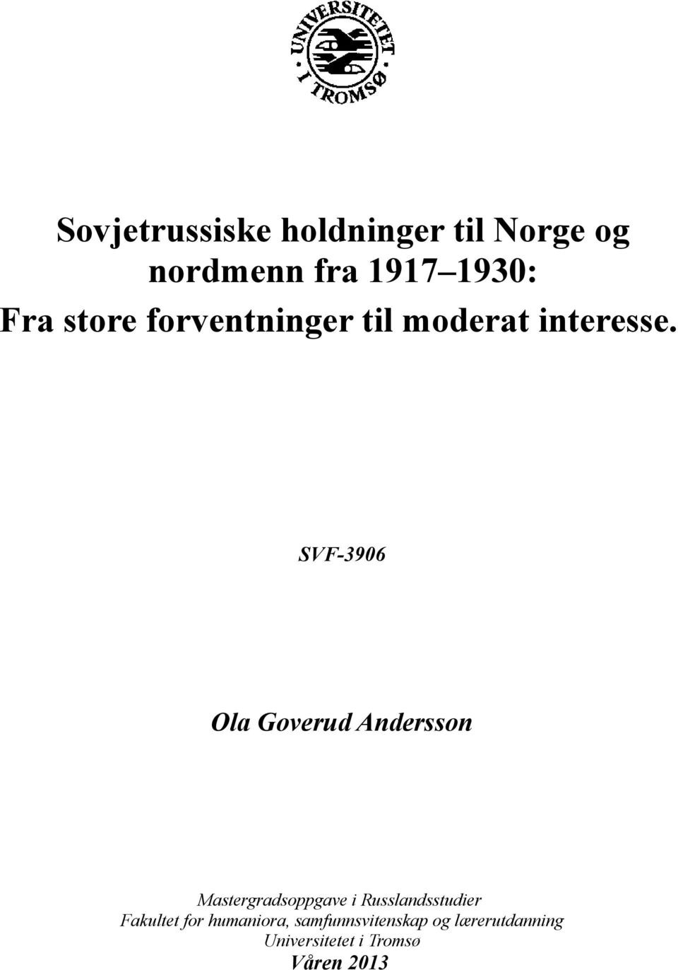 SVF-3906 Ola Goverud Andersson Mastergradsoppgave i