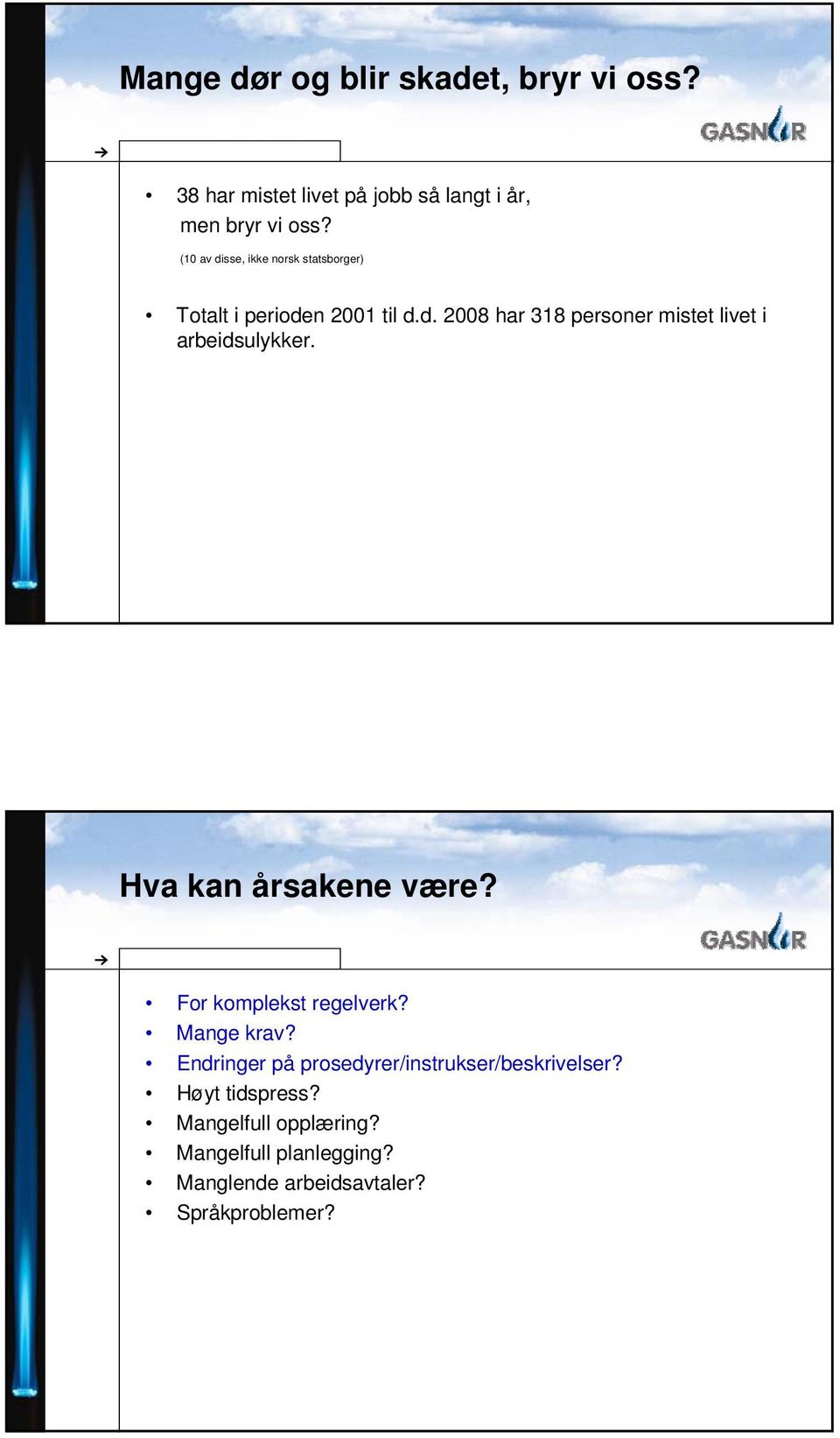 Hva kan årsakene være? For komplekst regelverk? Mange krav? Endringer på prosedyrer/instrukser/beskrivelser?