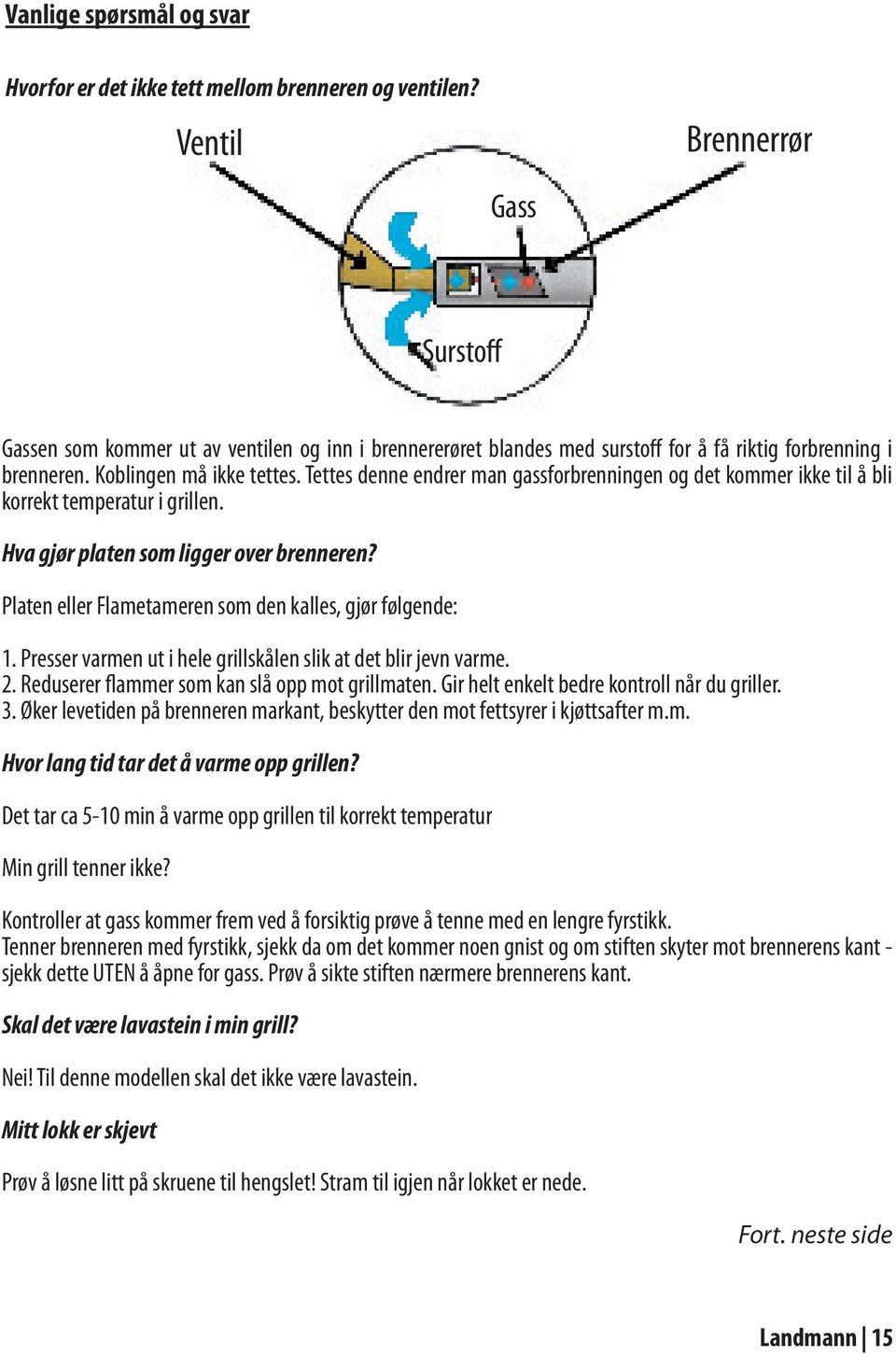 Tettes denne endrer man gassforbrenningen og det kommer ikke til å bli korrekt temperatur i grillen. Hva gjør platen som ligger over brenneren?