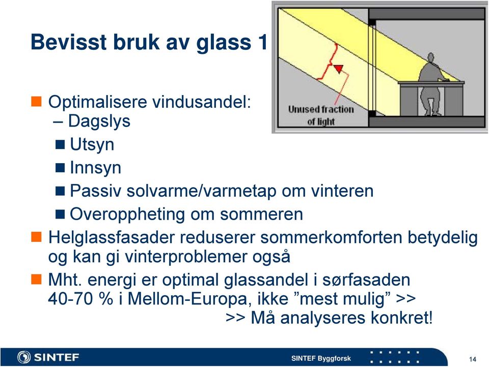 sommerkomforten betydelig og kan gi vinterproblemer også Mht.