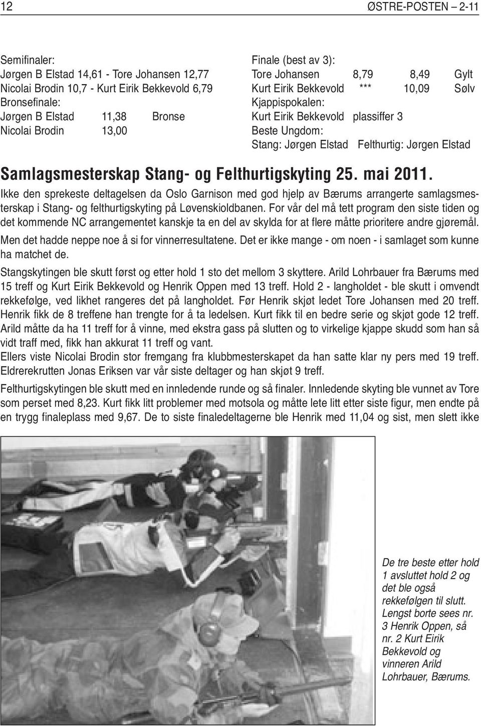 Samlagsmesterskap Stang- og Felthurtigskyting 25. mai 2011.