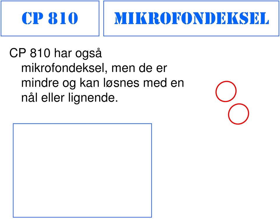 mikrofondeksel, men de er