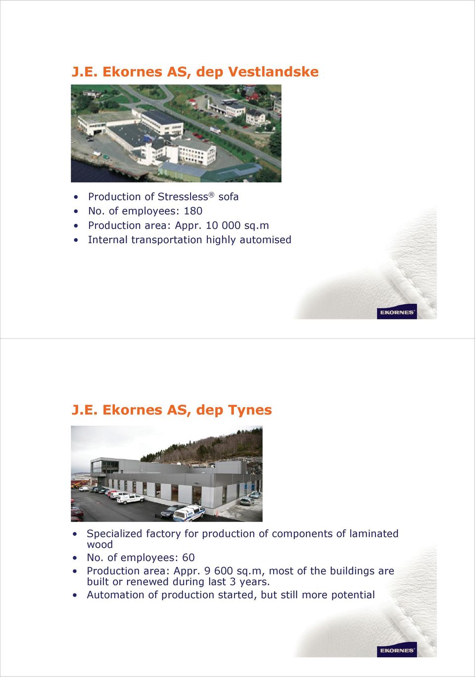 Ekornes AS, dep Tynes Specialized factory for production of components of laminated wood No.